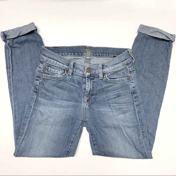 7 For All Mankind Denim - 7 for all mankind the skinny crop & roll